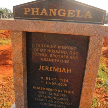 PHANGELA Jeremiah 1934-2020