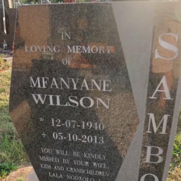 SAMBO Mfanyane Wilson 1910-2013