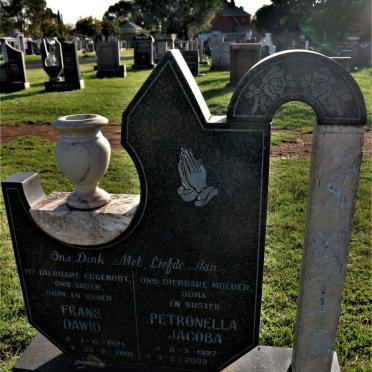 SMIT Frans Dawid 1925-2001 &amp; Petronella Jacoba 1927-2003