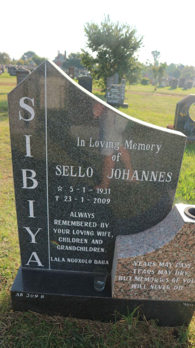 SIBIYA Sello Johannes 1931-2009