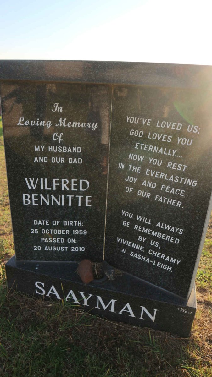 SAAYMAN Wilfred Bennitte 1959-2010