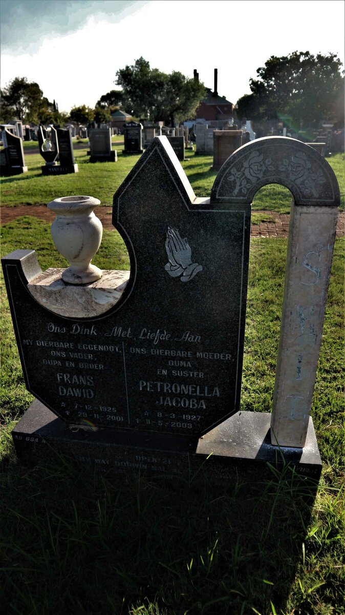 SMIT Frans Dawid 1925-2001 &amp; Petronella Jacoba 1927-2003