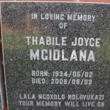 MGIDLANA Thabile Joyce 1934-2008