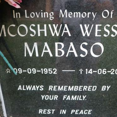 MABASO Mcoshwa Wessel 1952-2011