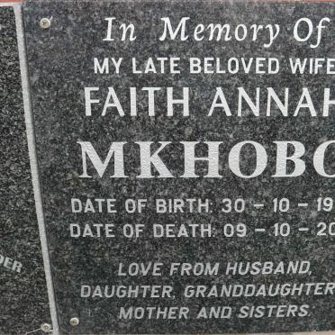 MKHOBO Faith Annah 1957-2018