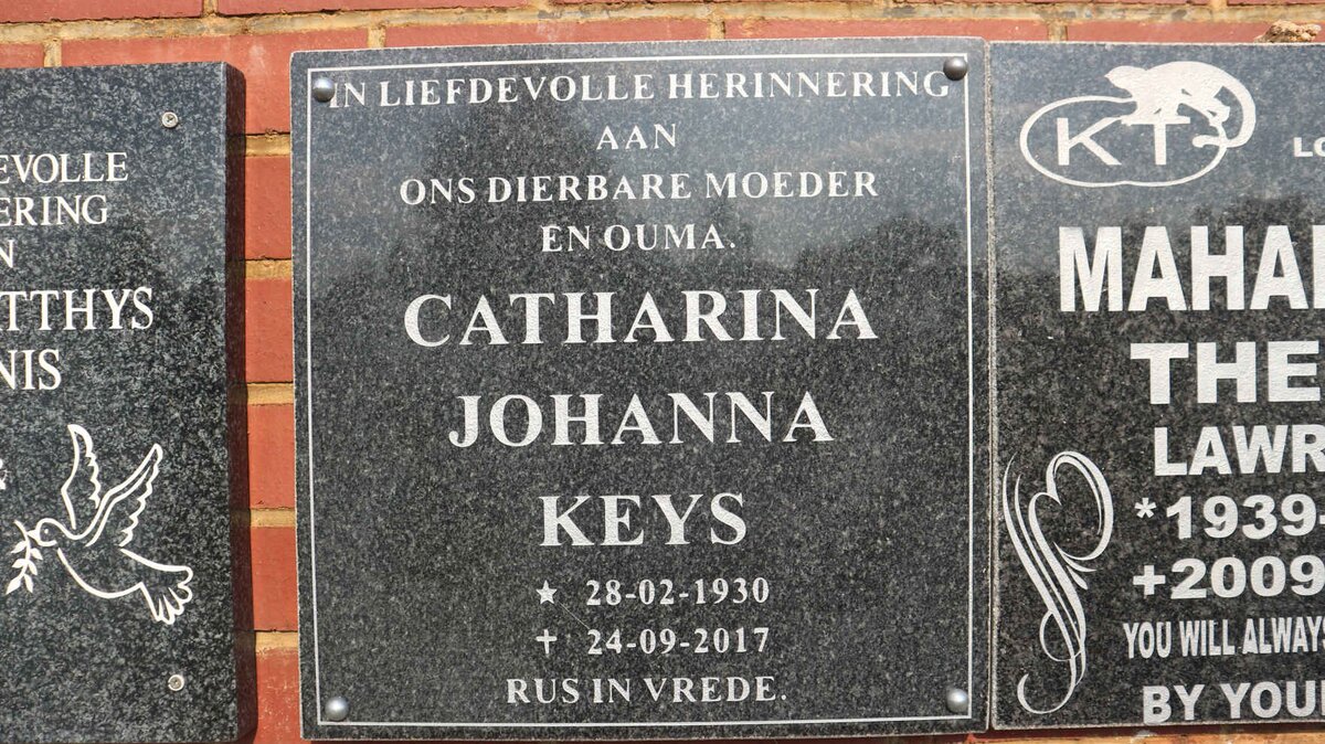 KEYS Catharina Johanna 1930-2017