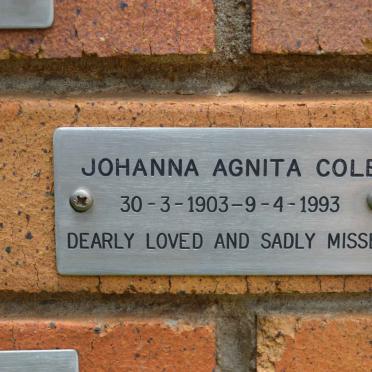 COLE Johanna Agnita 1903-1993