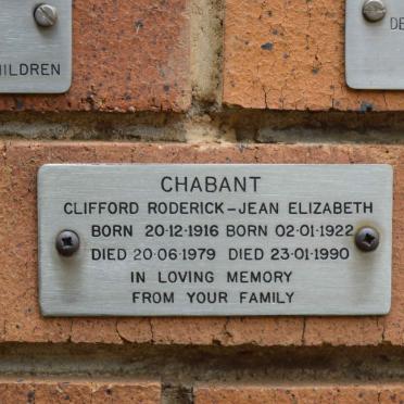 CHABANT Clifford Roderick 1916-1979 &amp; Jean Elizabeth 1922-1990