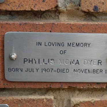 DYER Phyllis Mona 1907-1987