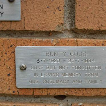 GOUS Bunty 1923-1994