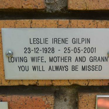 GILPIN Leslie Irene 1928-2001