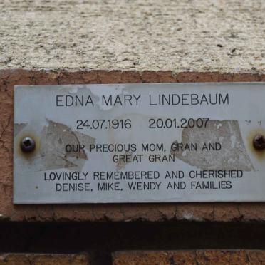 LINDEBAUM Edna Mary 1916-2007