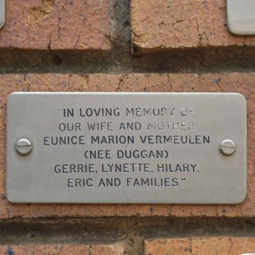 VERMEULEN Eunice Marion nee DUGGAN