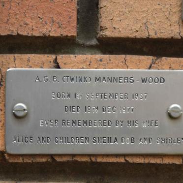 WOOD A.G.B., MANNERS 1897-1977