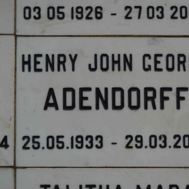 ADENDORFF Henry John George 1933-2005