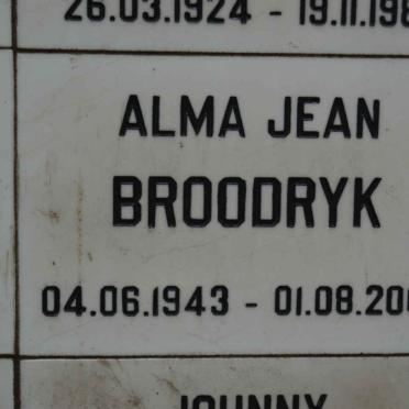BROODRYK Alma Jean 1943-2007