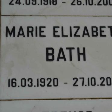BATH Marie Elizabeth 1920-2003