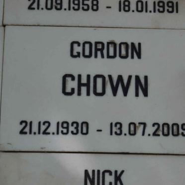 CHOWN Gordon 1930-2009