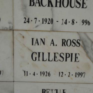 GILLESPIE Ian A. Ross 1926-1997