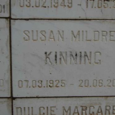 KINNING Susan Mildred 1925-2001