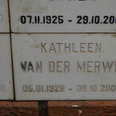 MERWE Kathleen, van der 1928-2001