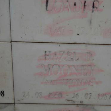 MOONEY Hazel D. nee THOMAS 1950-1987