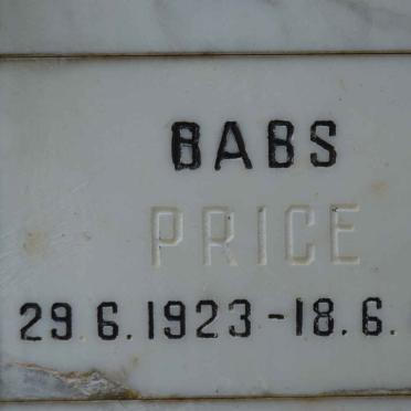 PRICE Babs 1923-1991