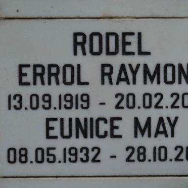 RODEL Errol Raymond 1919-2004 &amp; Eunice May 1932-2008