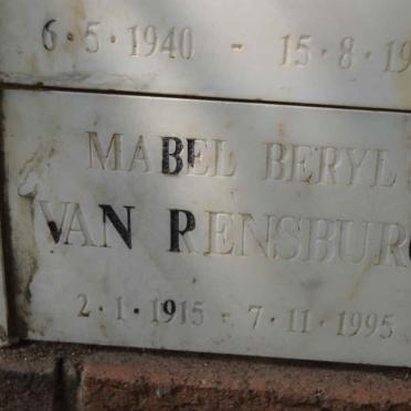 RENSBURG Mabel Beryl, van 1915-1995