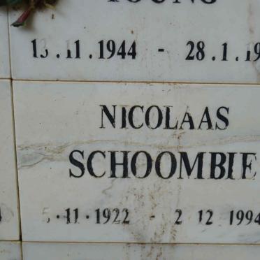 SCHOOMBIE Nicolaas 1922-1994