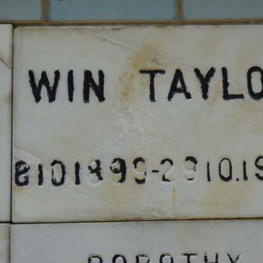TAYLOR Win 1899-1984