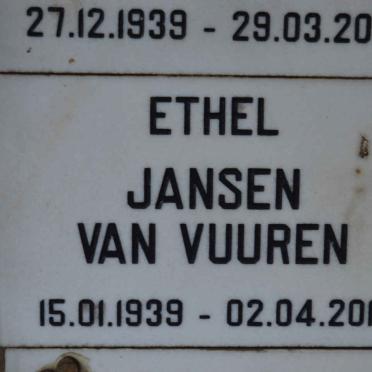 VUUREN Ethel, Jansen van 1939-2011