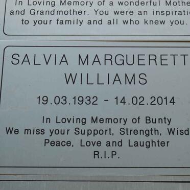 WILLIAMS Salvia Marguerette 1932-2014