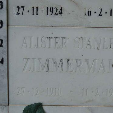 ZIMMERMAN Alister Stanley 1910-1995