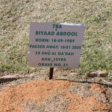 ABDOOL Riyaad 1989-2005