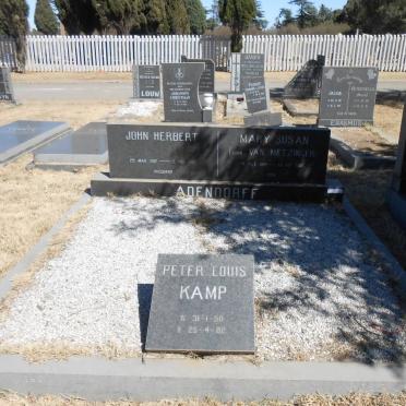 ADENDORFF John Herbert 1912-1987 &amp; Mary Susan METZINGER 1914-1982 :: KAMP Peter Louis 1950-1982