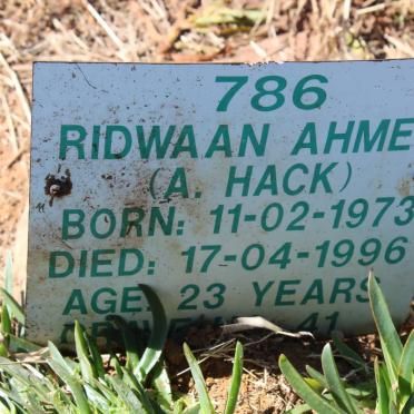 AHMED Ridwaan 1973-1996