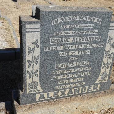 ALEXANDER George -1949 &amp; Beatrice Louise -1954