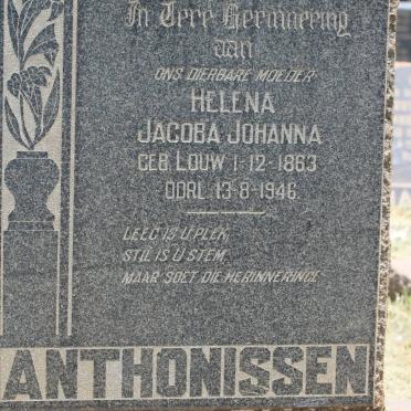 ANTHONISSEN Helena Jacoba Johanna nee LOUW 1863-1946