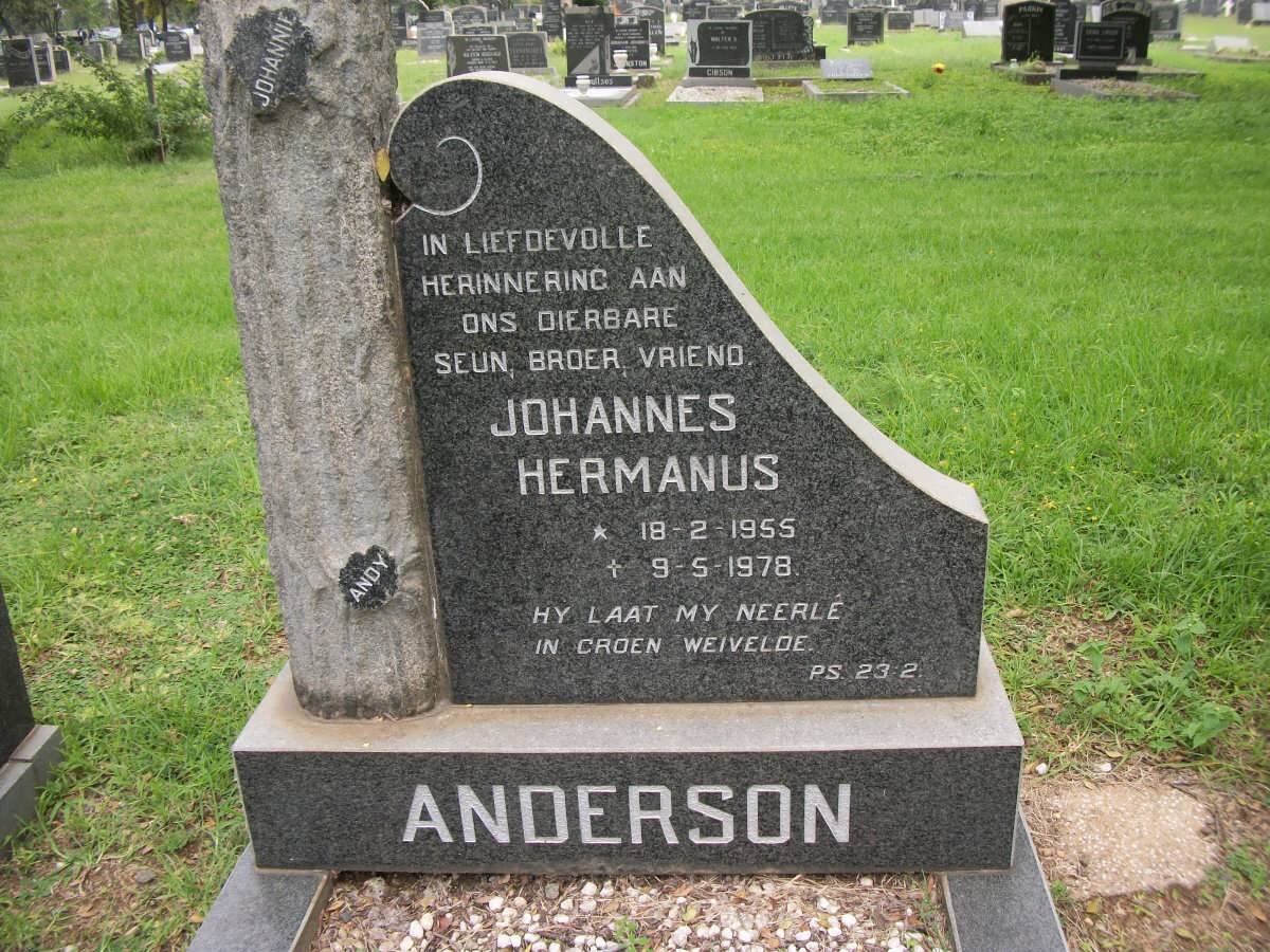 ANDERSON Johannes Hermanus 1955-1978