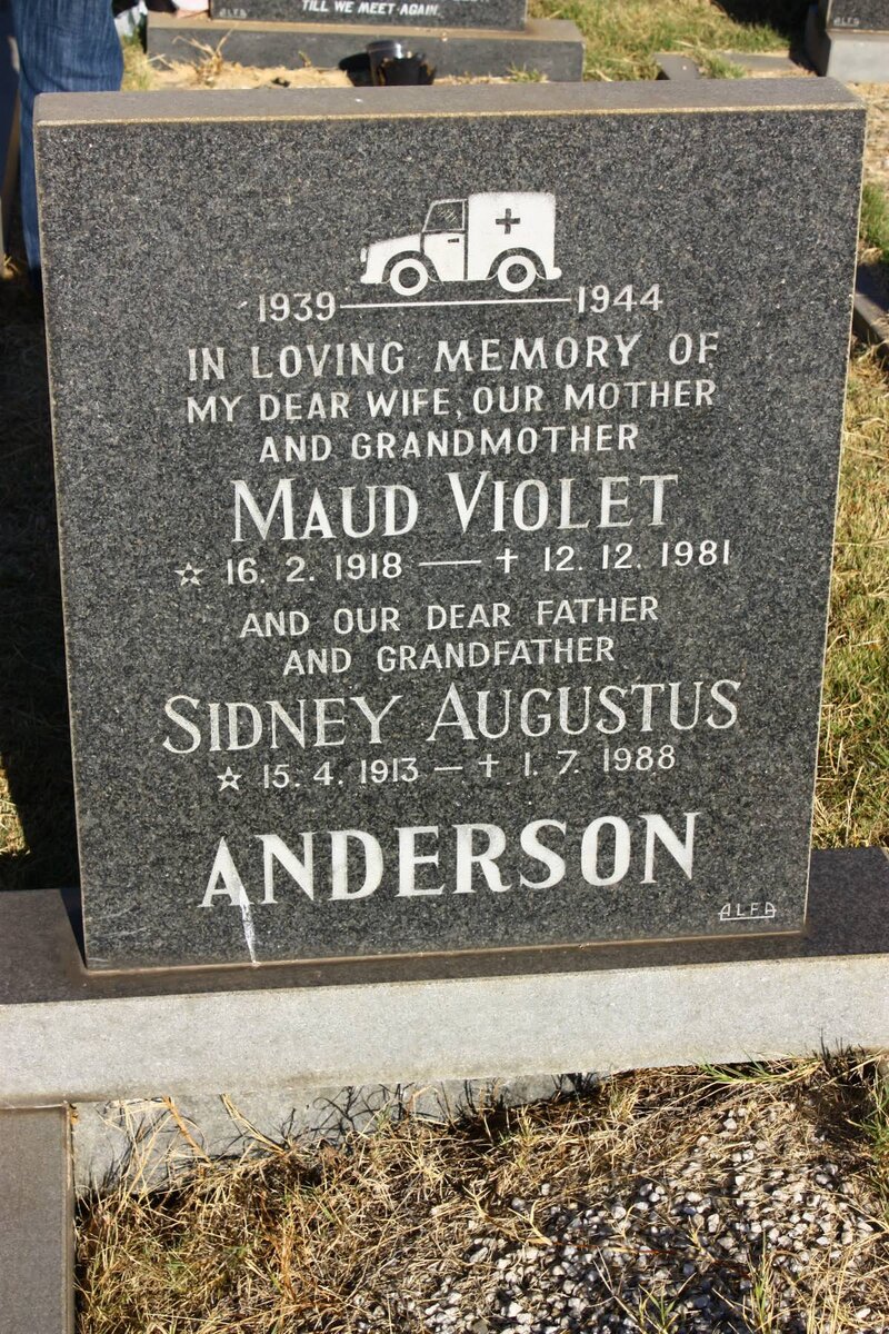 ANDERSON Sidney Augustus 1913-1988 &amp; Maud Violet 1918-1981