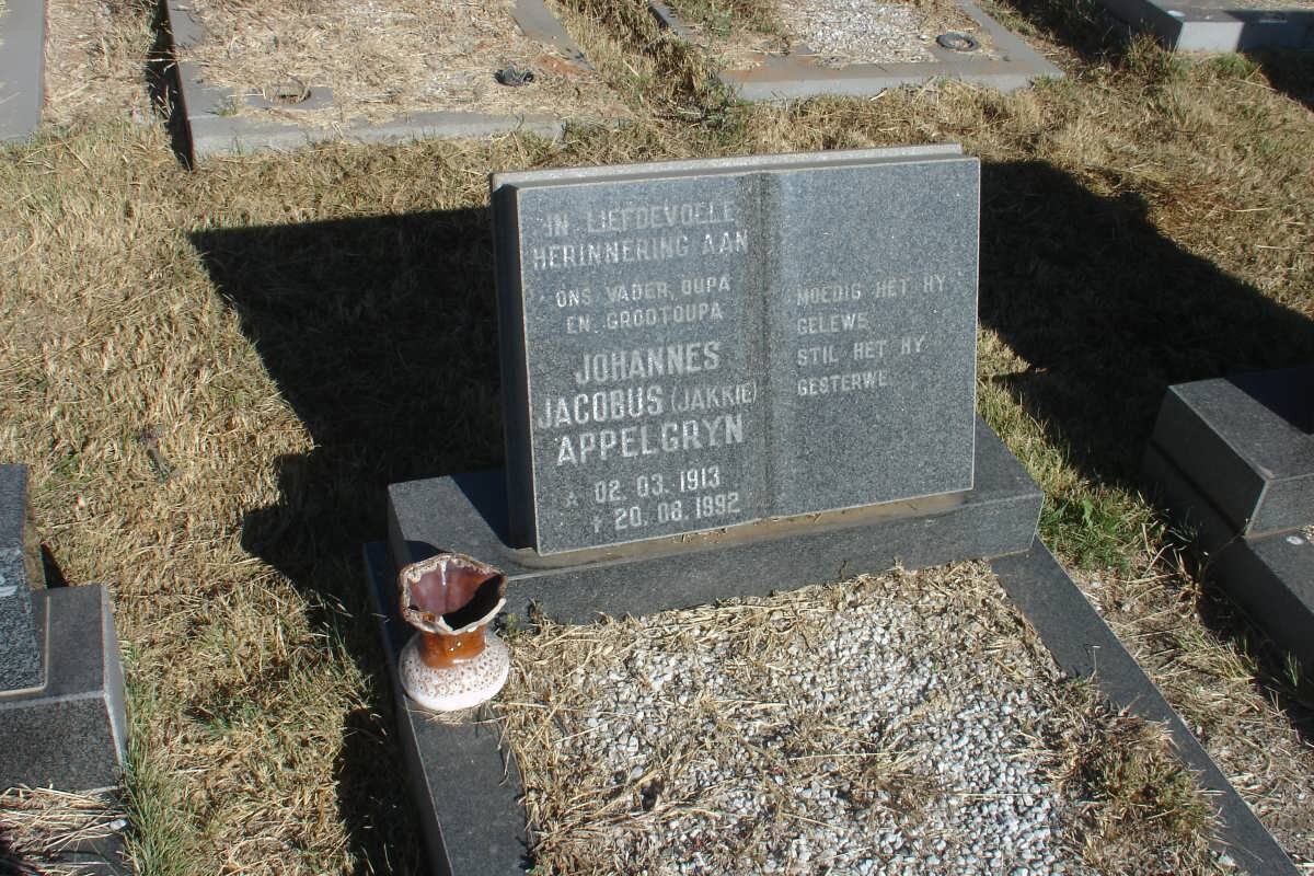 APPELGRYN Johannes Jacobus 1919-1992 &amp; Sarah Johanna Eryza 1913-1990