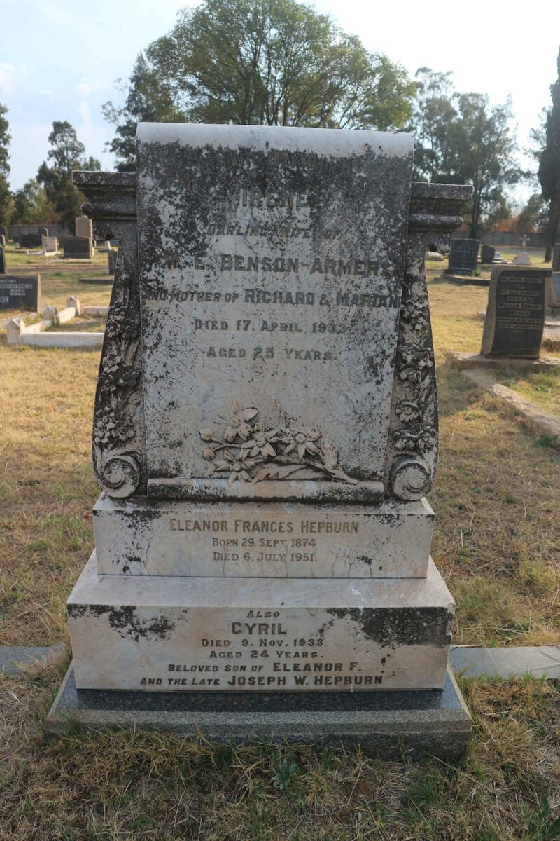 ARMER Irene, BENSON -1933 :: HEPBURN Eleanor Frances 1874-1951 :: HEPBURN Cyril -1933