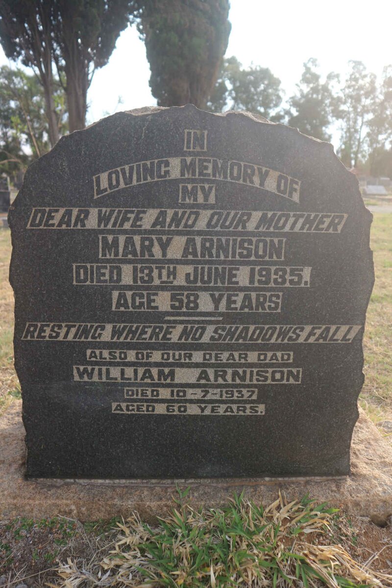 ARNISON William -1937 &amp; Mary -1935