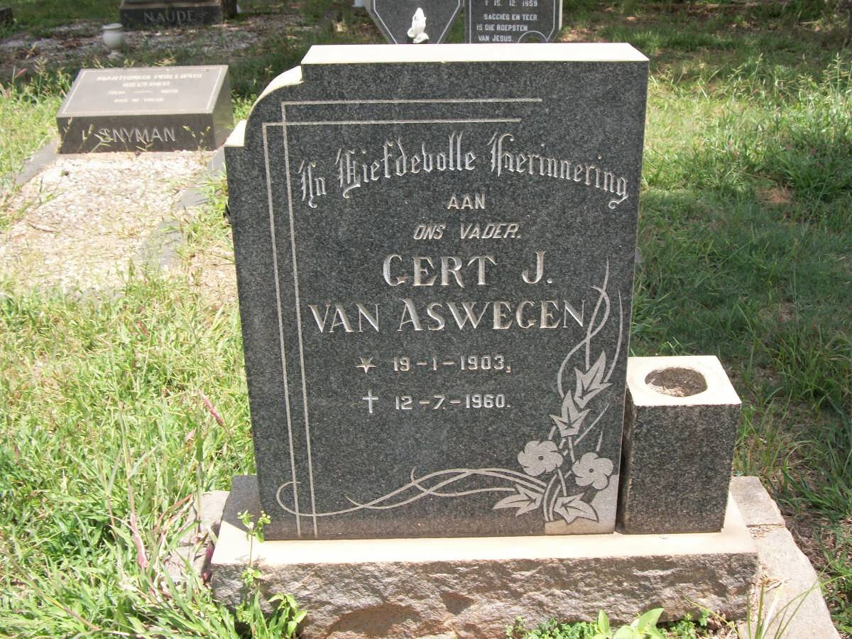 ASWEGEN Gert J., van 1903-1960