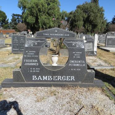 BAMBERGER Frederik Johannes 1936-1991 &amp; Emerentia Petronella 1939-