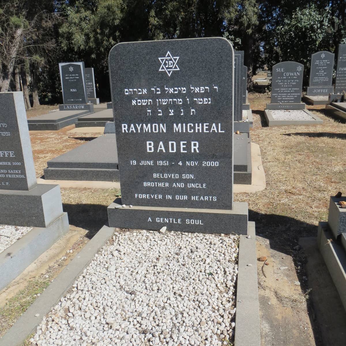 BADER Raymon Micheal -1951-2000