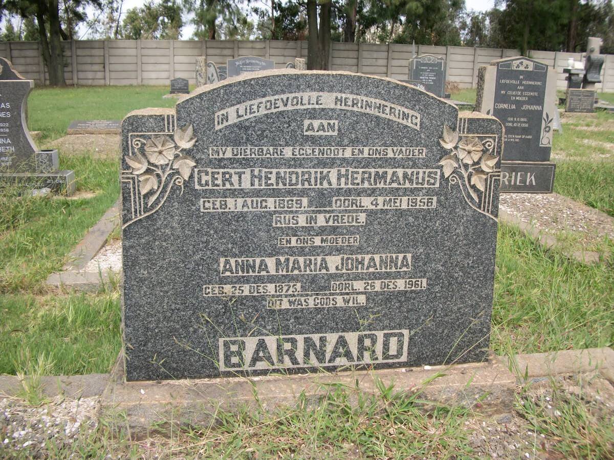 BARNARD Gert Hendrik Hermanus 1869-1956 &amp; Anna Maria Johanna 1875-1961