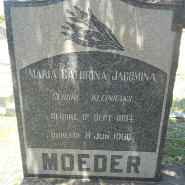 BARNARD Maria Cathrina Jacomina nee KLEINHANS 1894-1960