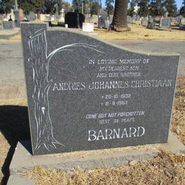 BARNARD Andries Johannes Christiaan 1932-1967